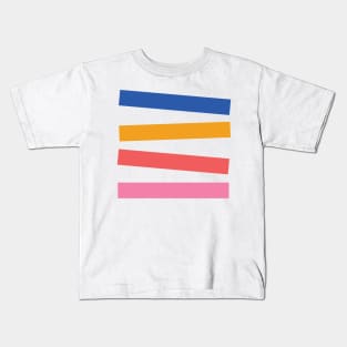 Bright color angled non parallel stripes Kids T-Shirt